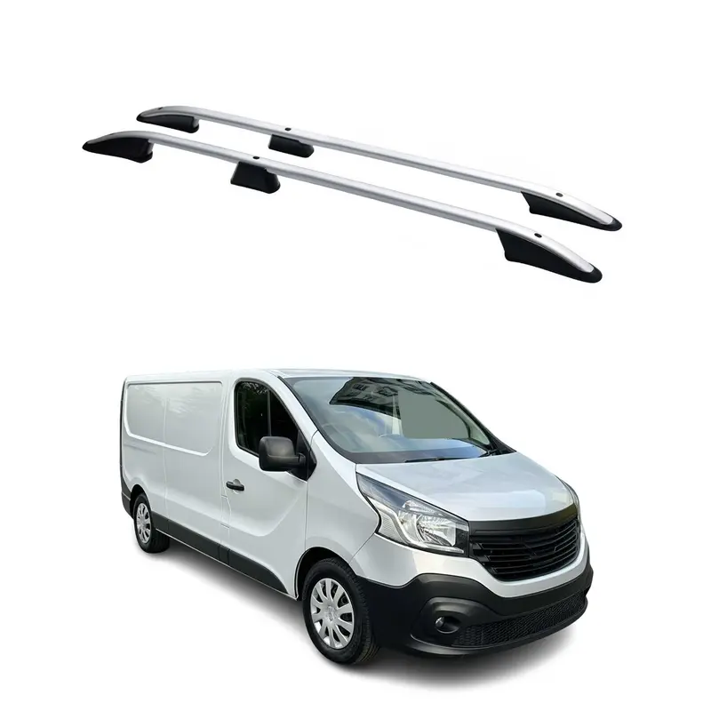 Barres de toit longitudinales pour Opel Vivaro 2014-2019 L2 Long Alu Gris