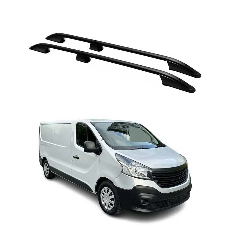 Barres de toit longitudinales pour Opel Vivaro 2014-2019 L2 Long Alu Noir