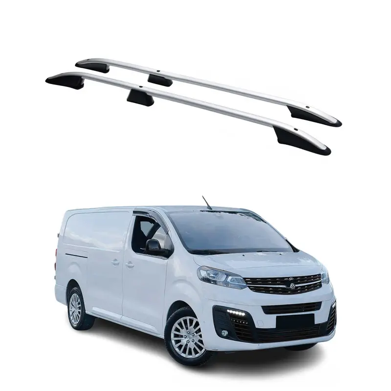 Barres de toit longitudinales pour Opel Vivaro 2019-2026 L3 Long Aluminium Gris