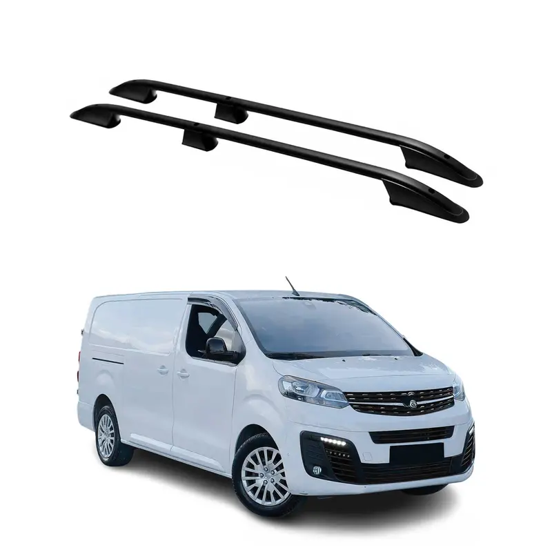 Barres de toit longitudinales pour Opel Vivaro 2019-2026 L3 Long Aluminium Noir
