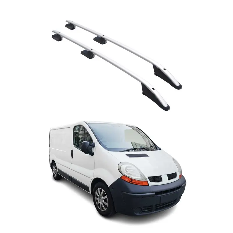 Barres de toit longitudinales pour Opel Vivaro A 2001-2014 L1 Aluminium Gris