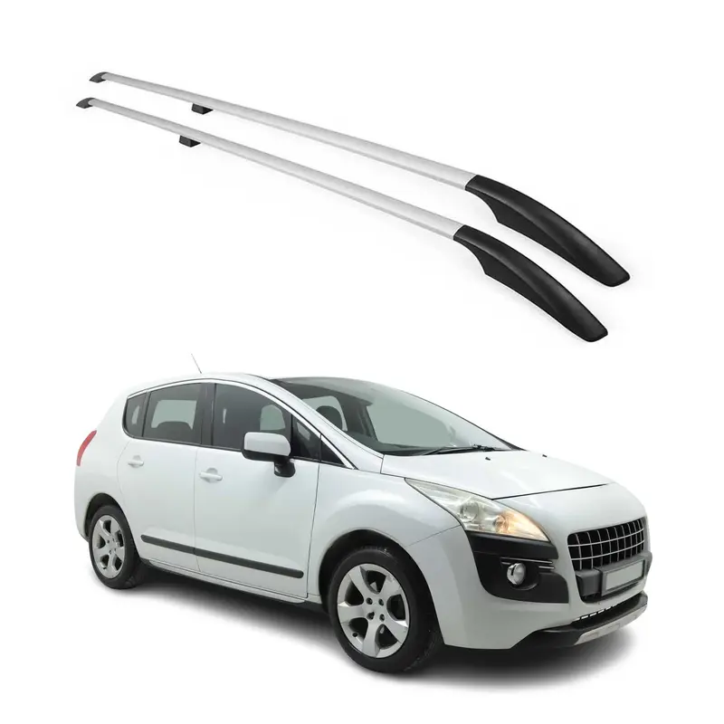 Barres de toit longitudinales pour Peugeot 3008 2009-2016 Aluminium Gris