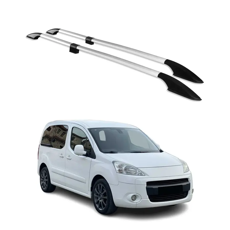 Barres de toit longitudinales pour Peugeot Partner Tepee 2008-18 L1 Alu Gris 2x