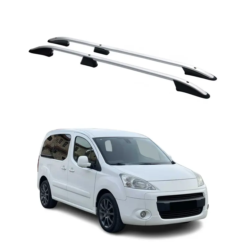 Barres de toit longitudinales pour Peugeot Partner Tepee 2008-2018 L1 Alu Gris