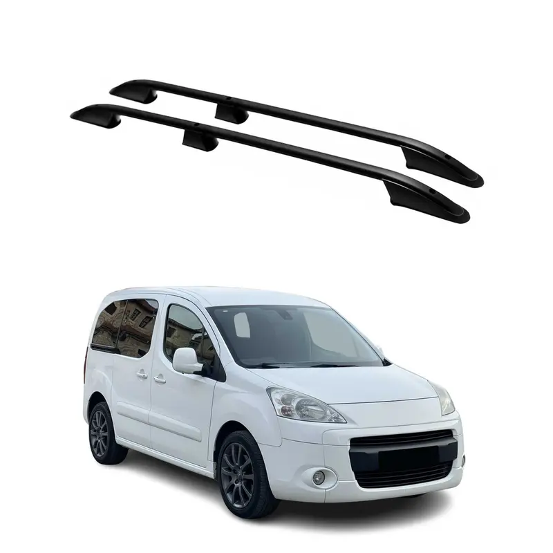 Barres de toit longitudinales pour Peugeot Partner Tepee 2008-2018 L1 Alu Noir