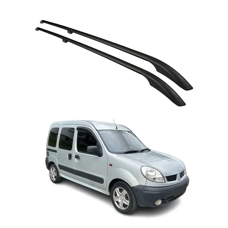 Barres de toit longitudinales pour Renault Kangoo 1996-2007 L1 Aluminium Noir