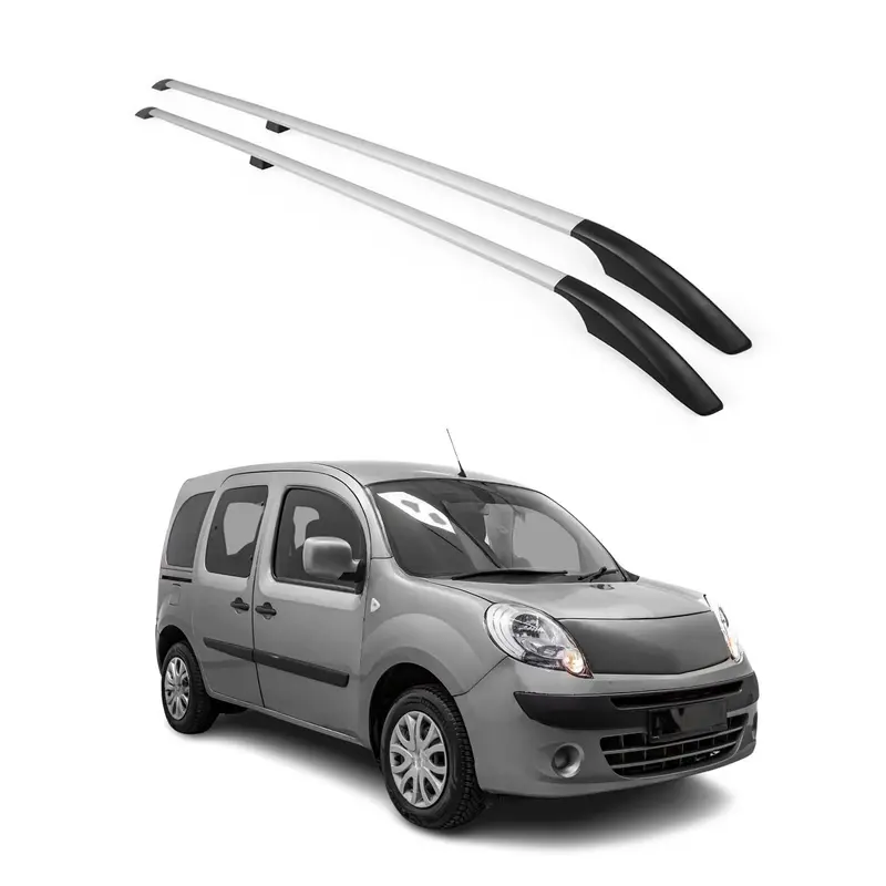 Barres de toit longitudinales pour Renault Kangoo 2008-2021 L1 Aluminium Gris