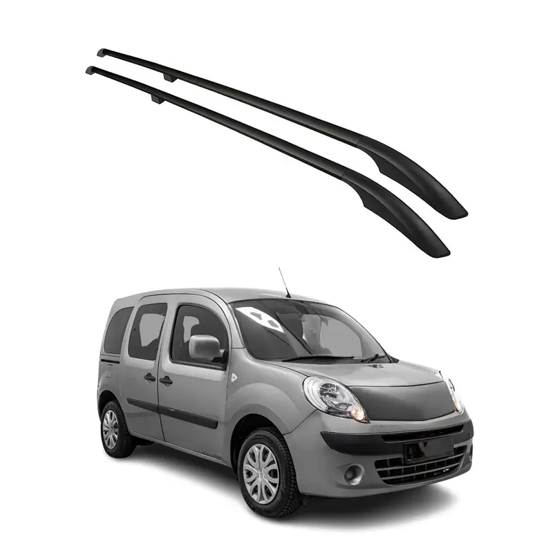 Barres de toit longitudinales pour Renault Kangoo 2008-2021 L1 Aluminium Noir 2x