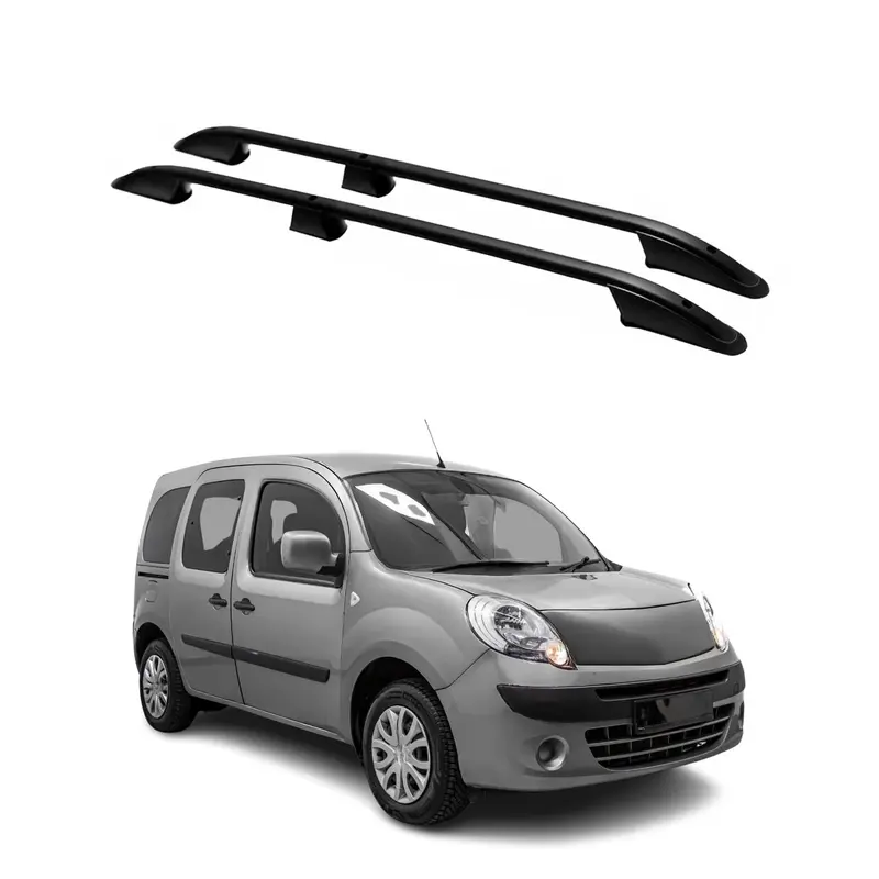 Barres de toit longitudinales pour Renault Kangoo 2008-2021 L1 Aluminium Noir