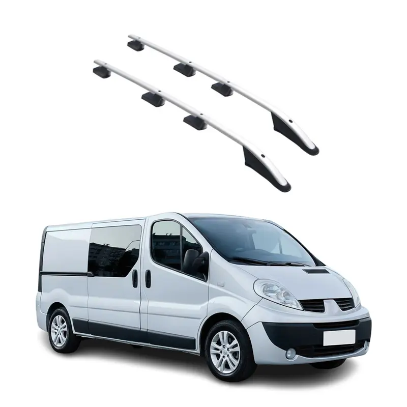 Barres de toit longitudinales pour Renault Trafic / Opel Vivaro 2001-14 L2 Gris