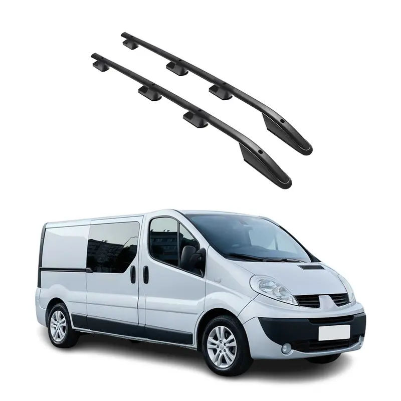 Barres de toit longitudinales pour Renault Trafic / Opel Vivaro 2001-14 L2 Noir