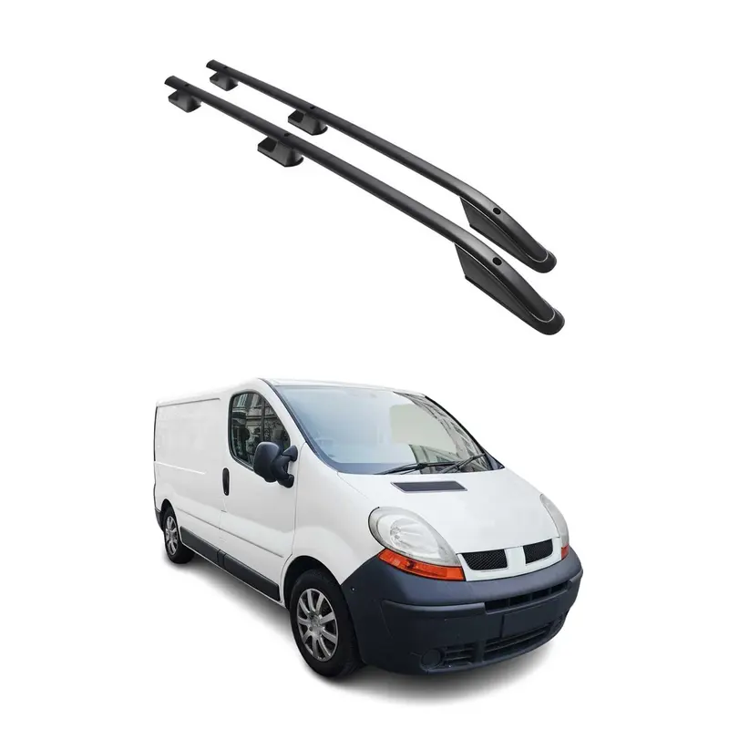 Barres de toit longitudinales pour Renault Trafic Opel Vivaro A 2001-14 L1 Noir