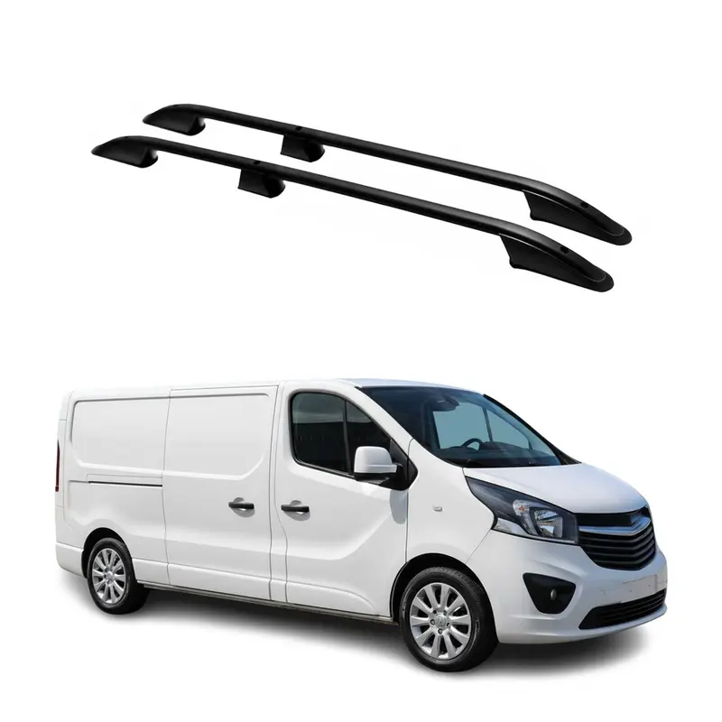 Barres de toit longitudinales pour Renault Trafic Opel Vivaro B 2014-26 L2 Noir