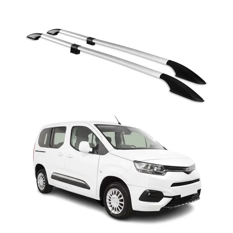 Barres de toit longitudinales pour Toyota Proace City 2019-25 L1 Alu Gris
