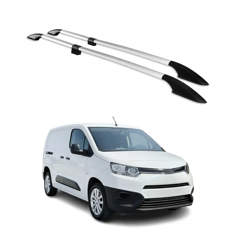 Barres de toit longitudinales pour Toyota Proace City Verso 2019-25 L2 Alu Gris