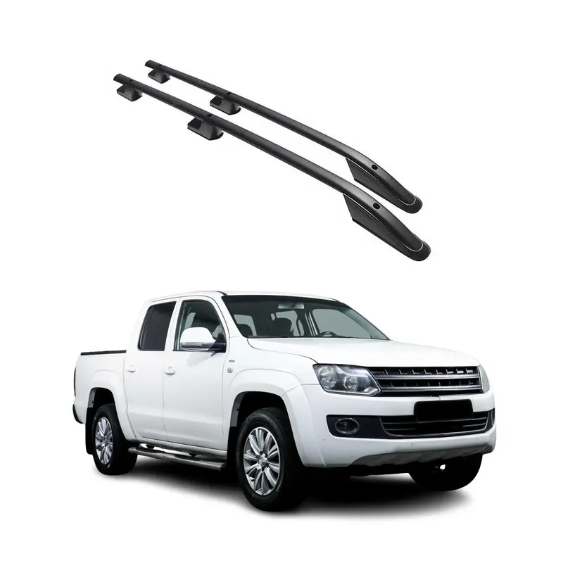 Barres de toit longitudinales pour VW Amarok Double Cab 2010-2024 Alu Noir