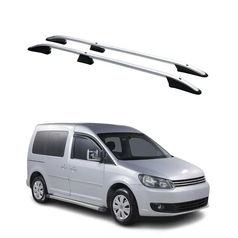 Barres de toit longitudinales pour VW Caddy 2010-2015 L1 Aluminium Gris