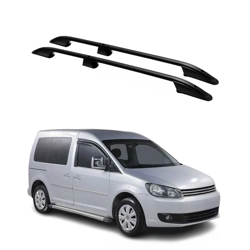 Barres de toit longitudinales pour VW Caddy 2010-2015 L1 Aluminium Noir