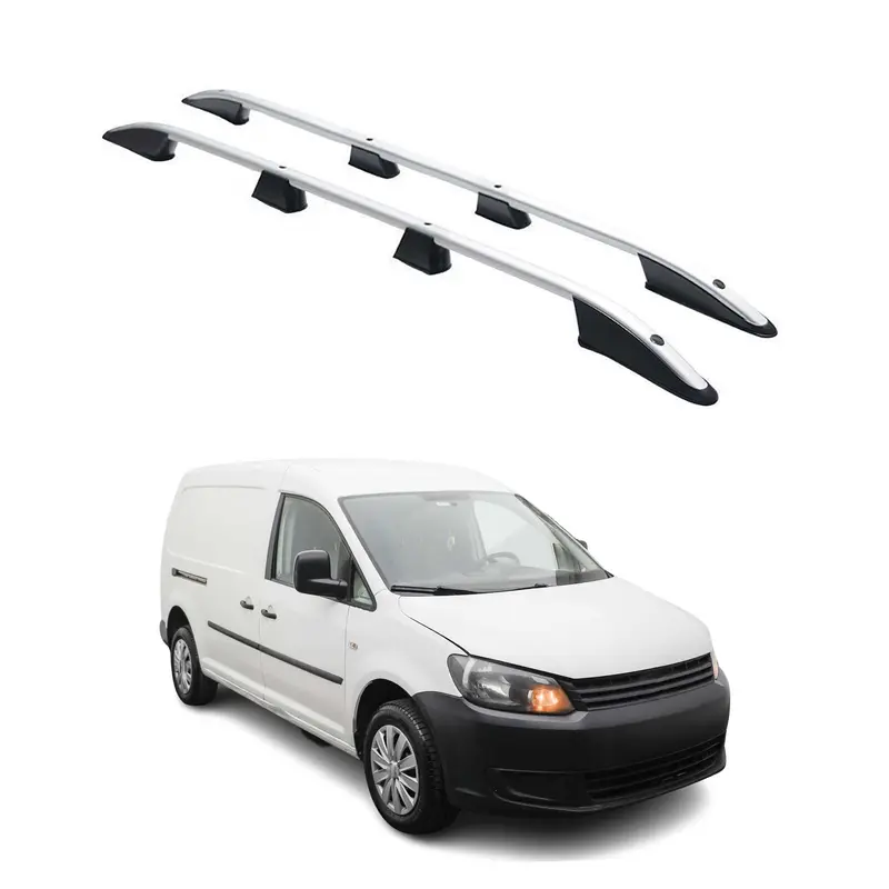 Barres de toit longitudinales pour VW Caddy 2010-2015 L2 Long Aluminium Gris