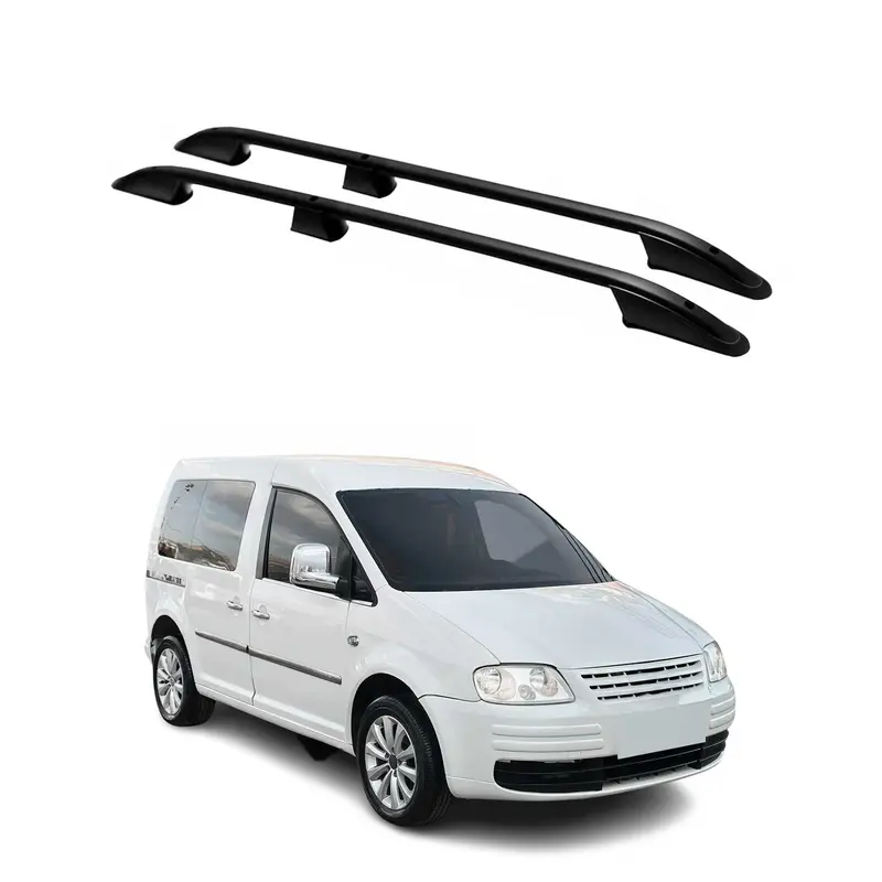 Barres de toit longitudinales pour VW Caddy III 2003-2015 L1 Aluminium Noir 2x