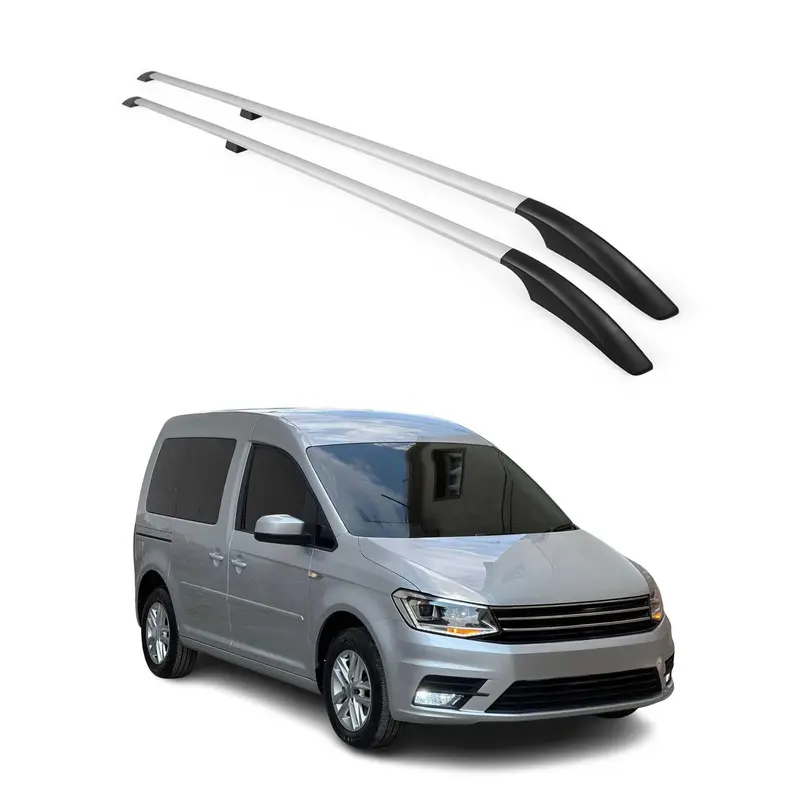 Barres de toit longitudinales pour VW Caddy IV 2015-2020 L1 Aluminium Gris