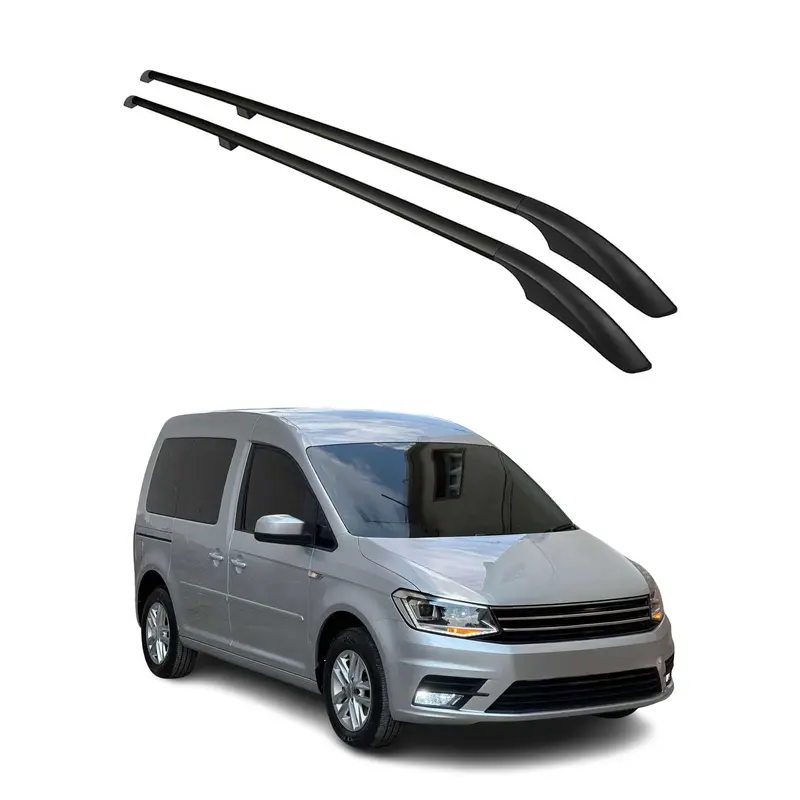 Barres de toit longitudinales pour VW Caddy IV 2015-2020 L1 Noir Aluminium
