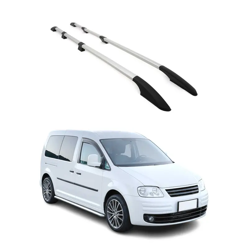 Barres de toit longitudinales pour VW Caddy IV 2015-2020 L2 Aluminium Gris