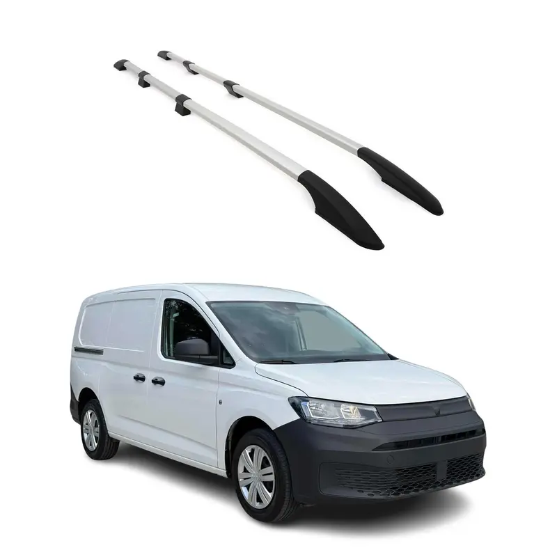 Barres de toit longitudinales pour VW Caddy Maxi 2020-2026 L2 Long Alu Gris