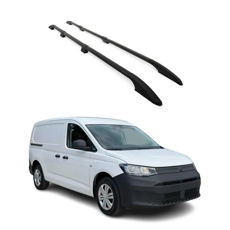 Barres de toit longitudinales pour VW Caddy Maxi 2020-2026 L2 Long Alu Noir
