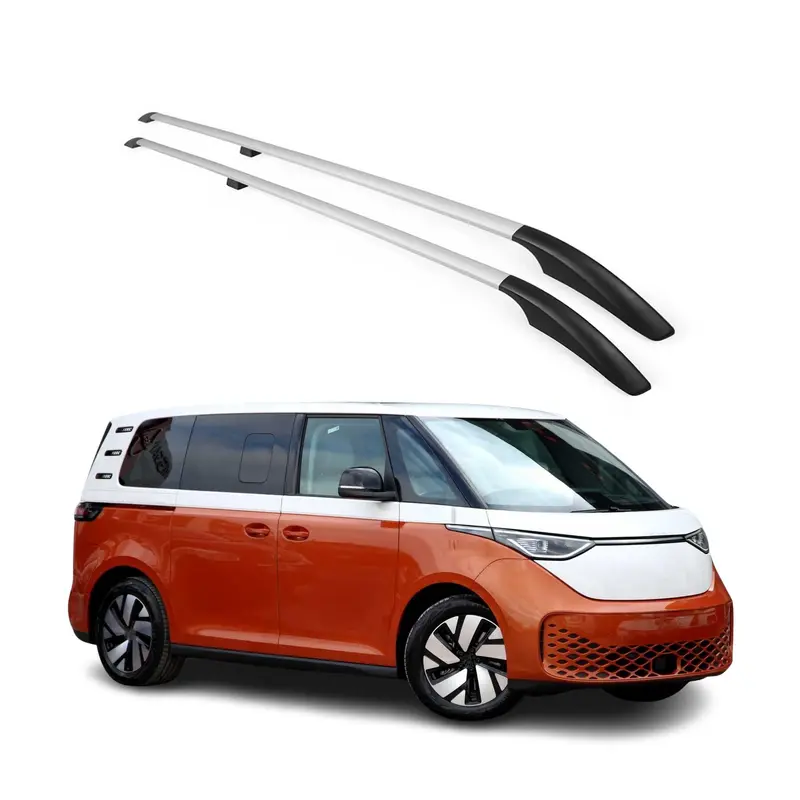 Barres De Toit Longitudinales pour VW ID.Buzz 2022-2026 L1 court Alu Gri 2x