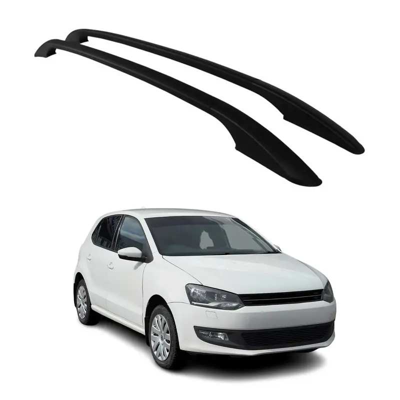Barres de toit longitudinales pour VW Polo V 2009-2017 en Alu gris