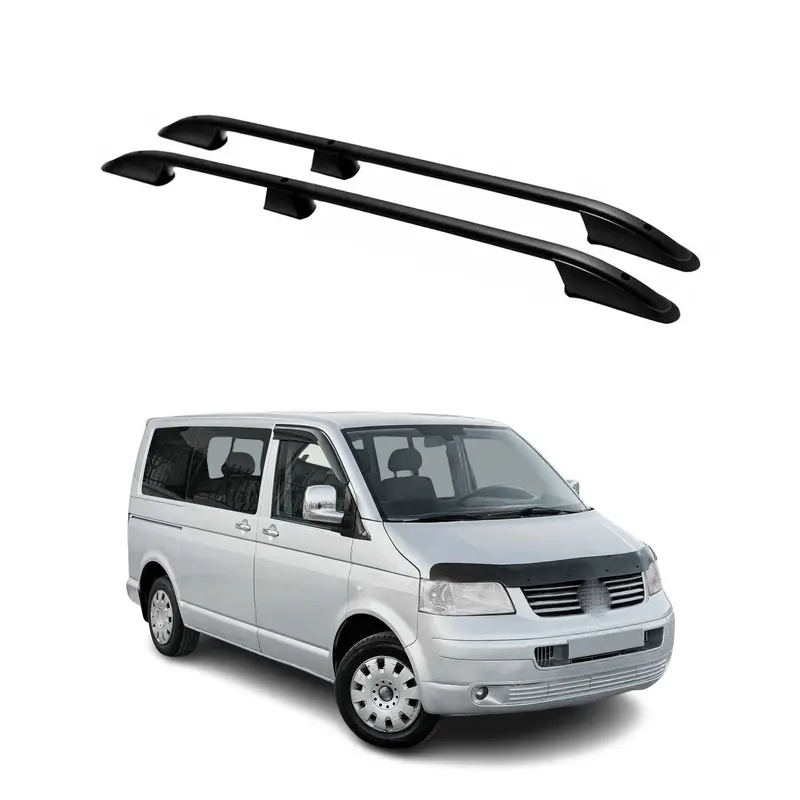 Barres de toit longitudinales pour VW T5 T6 T6.1 Transporter 2003-2024 L1 Noir