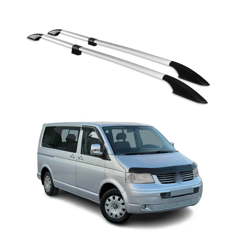 Barres de toit longitudinales pour VW T5 T6 T6.1 Transporter 2003-24 L1 Gris 2x