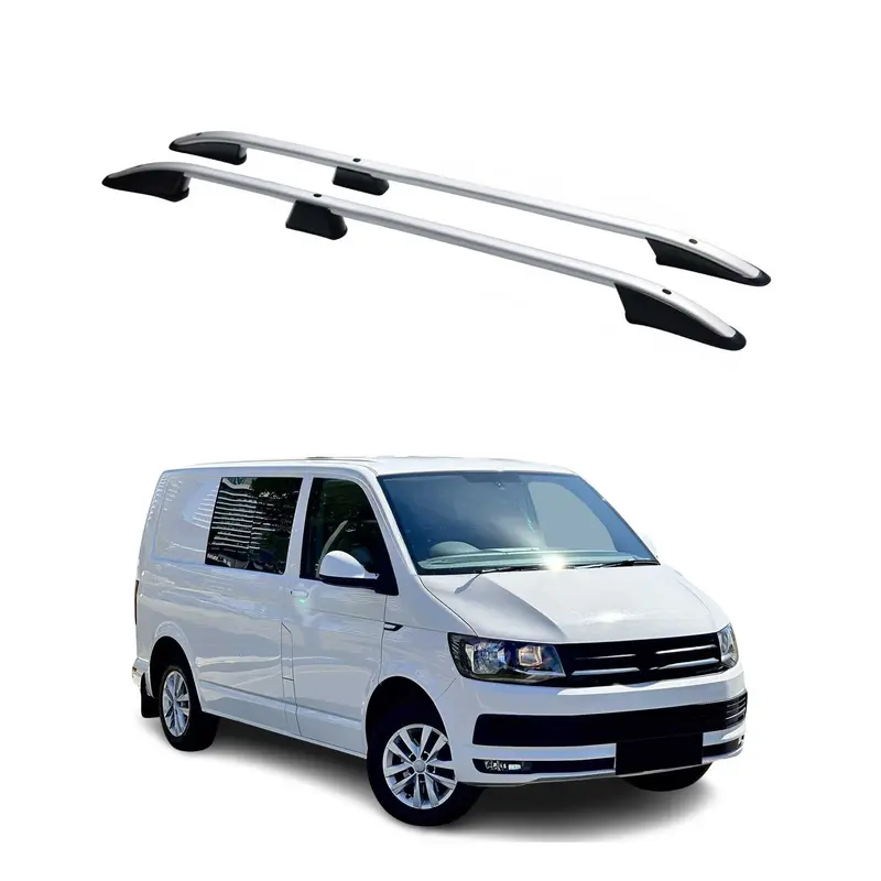 Barres de toit longitudinales pour VW T5 T6 Transporter tout 2003-2024 L1 Argent