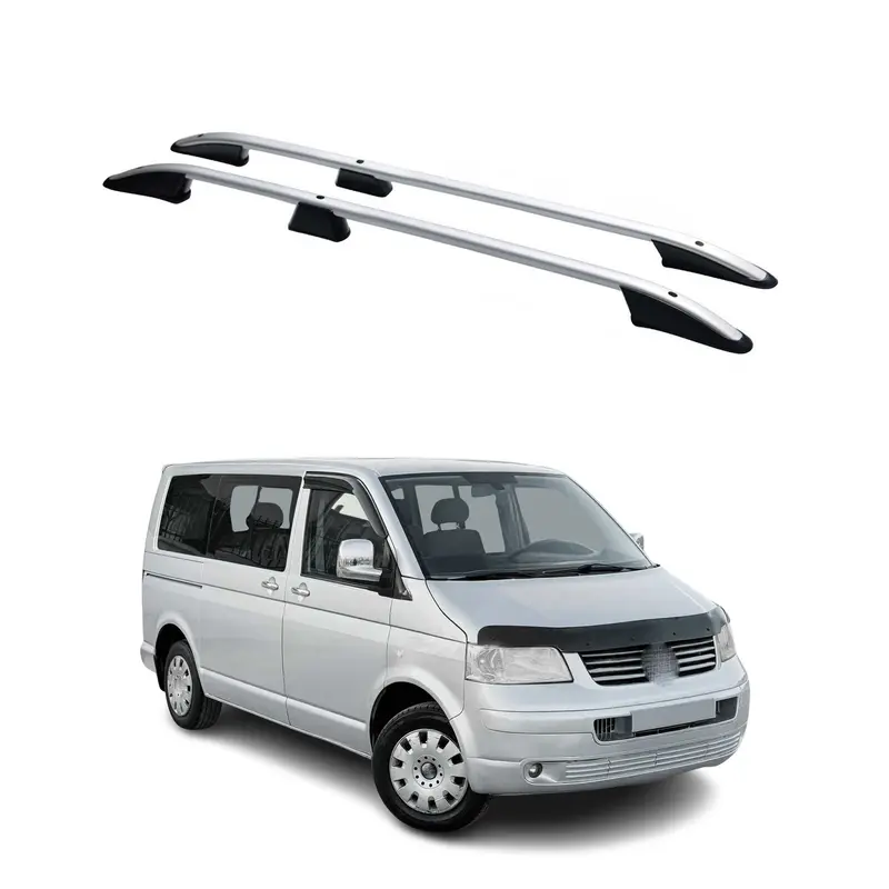 Barres de toit longitudinales pour VW T5 T6 Transporter tout 2003-2024 L1 Gris