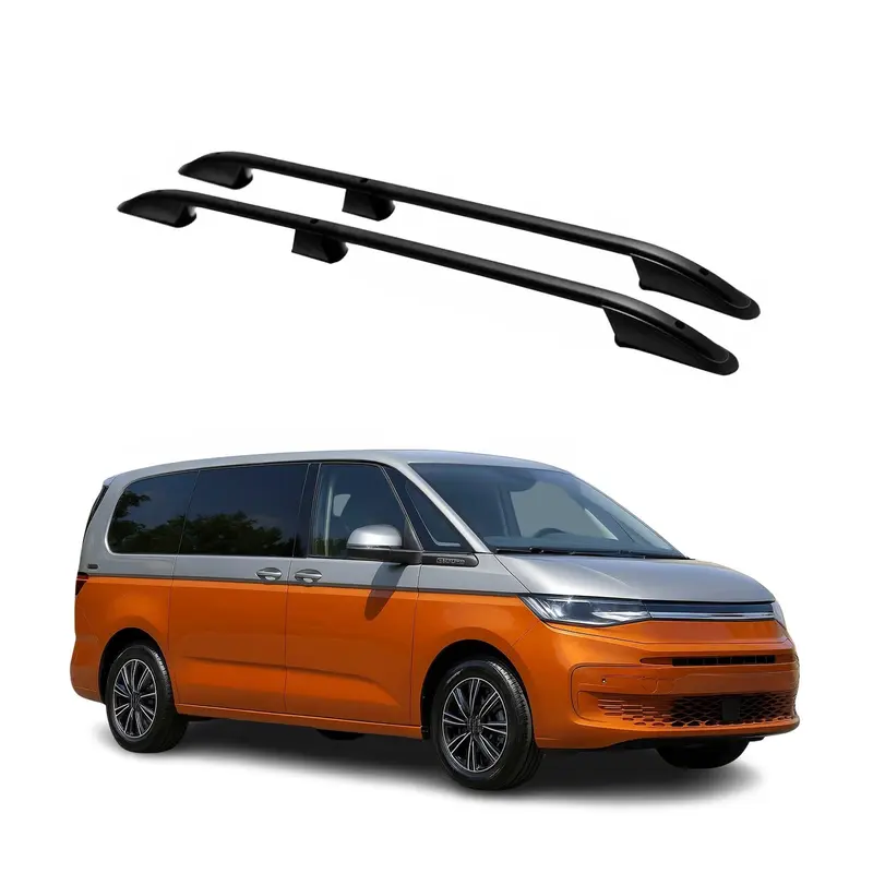 Barres De Toit Longitudinales pour VW T7 Multivan 2021-2026 Aluminium Noir 2Pcs