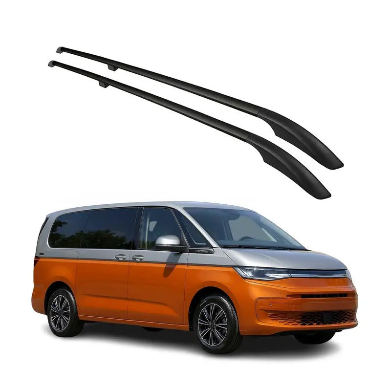 Barres de toit longitudinales pour VW T7 Multivan 2021-2026 L2 Aluminium Noir 2x