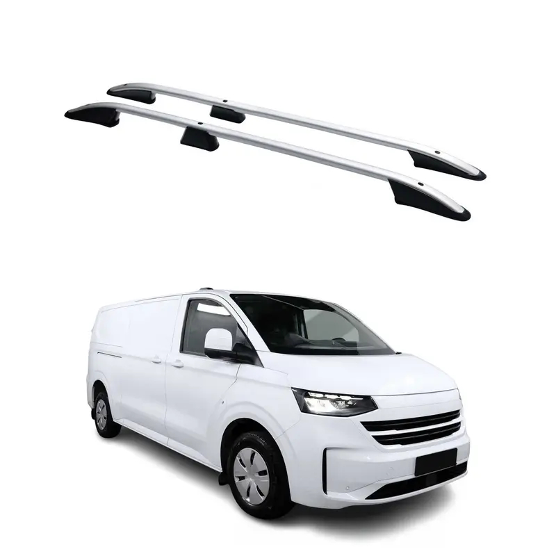 Barres de toit longitudinales pour VW T7 Transporter 2023-2026 L2 Long Alu Gris