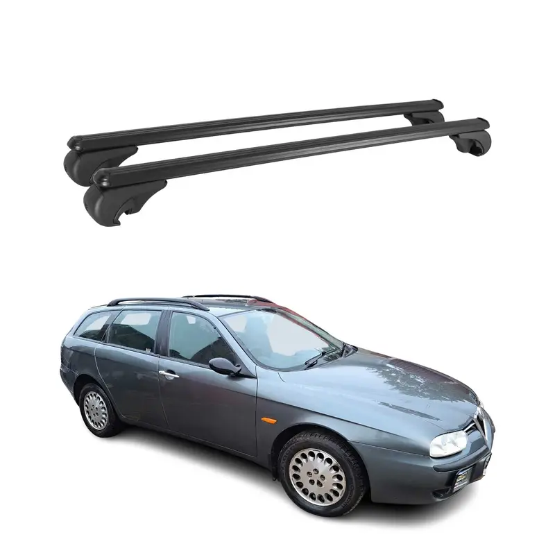 Barres de toit pour Alfa Romeo 156 Crosswagon / Sportwagon 2004-2007 Alu noir