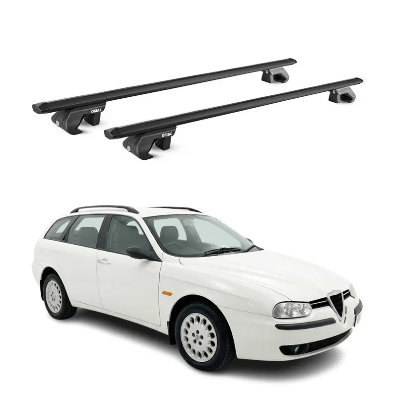 Barres de toit pour Alfa Romeo 156 Crosswagon / Sportwagon 2004-2007 Noir ABE