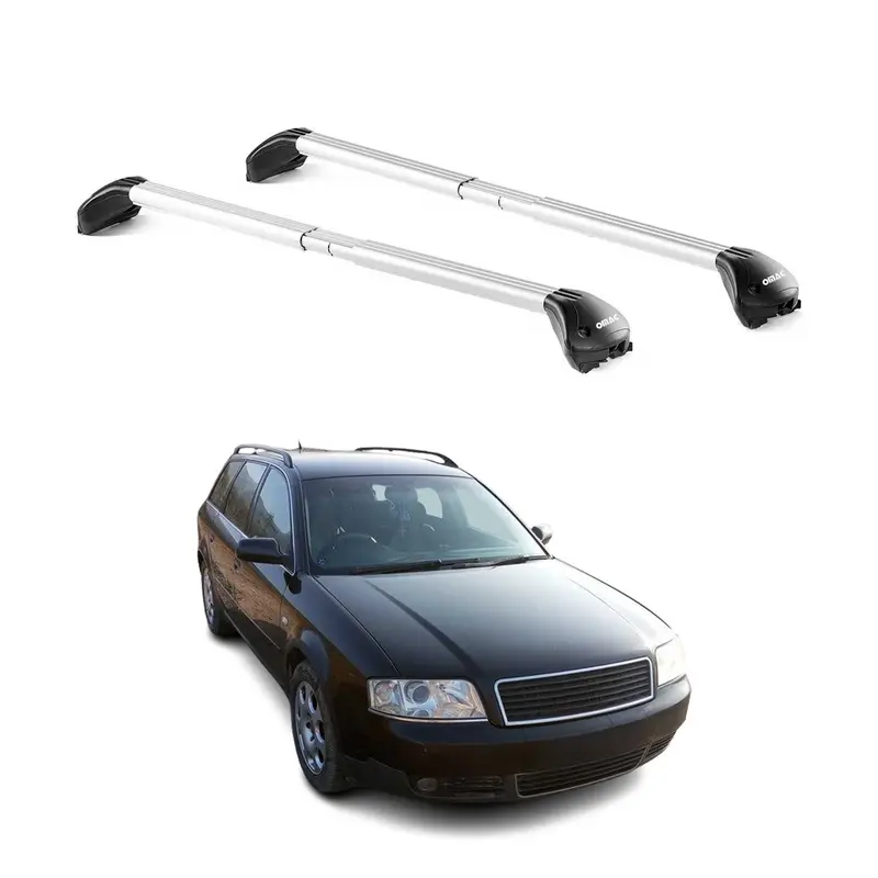 Barres de toit pour Audi A6 Allroad C5 2000-2005 Gris Argenté 2 pièces ABE