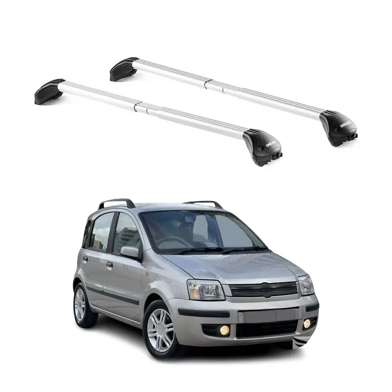 Barres de toit pour Fiat Panda II 2003-2012 5P Gris Argenté 2 pièces ABE