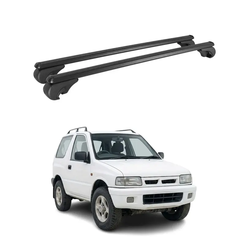 Barres de toit pour Ford Maverick / Nissan Terrano II 1993-1998 TÜV Alu Noir 2x
