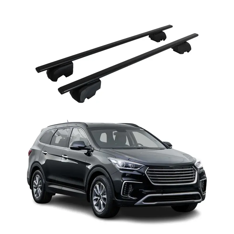 Barres de toit pour Hyundai Santa Fe III / Grand Santa Fe 2013-2018 Fer Noir 2x