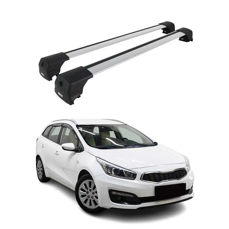 Barres De Toit pour Kia Cee'd Estate Break 2012-2018 Aluminium Gris ABE