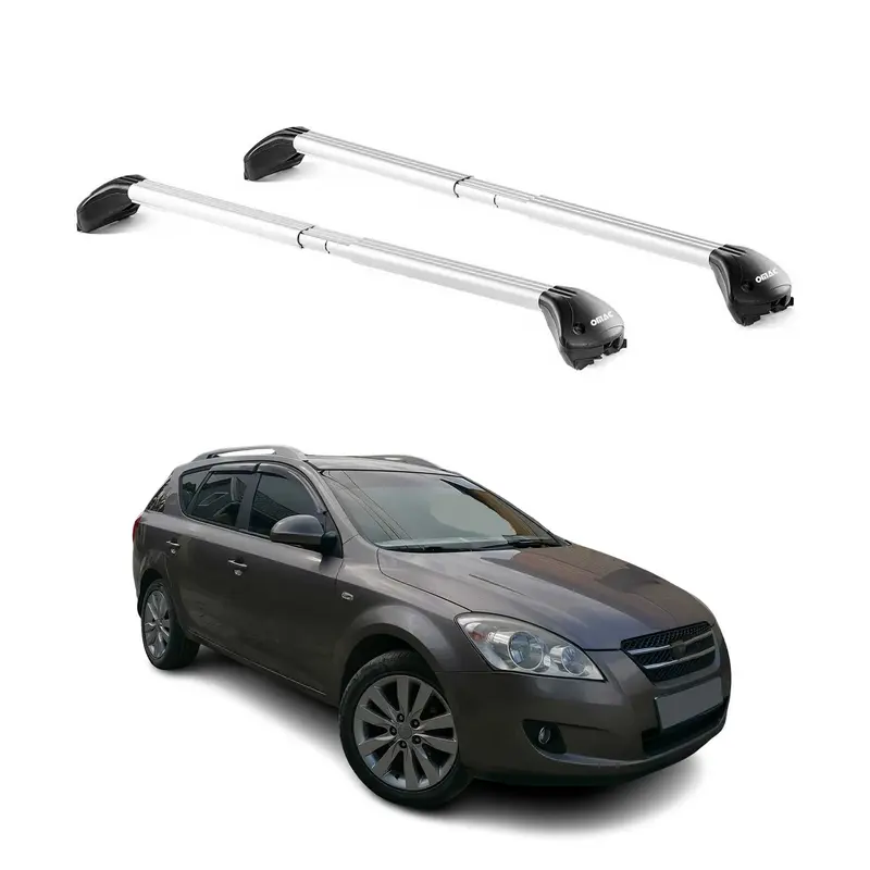 Barres de toit pour Kia Cee'd Wagon ED 2007-2012 Gris Argenté 2 pièces ABE