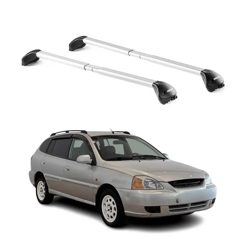 Barres de toit pour Kia Rio Wagon DC 2000-2005 5P Gris Argenté 2 pièces ABE