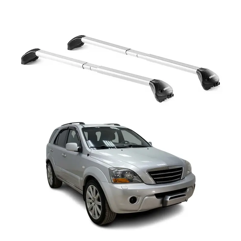 Barres de toit pour Kia Sorento JC 2002-2009 5P Gris Argenté 2 pièces ABE