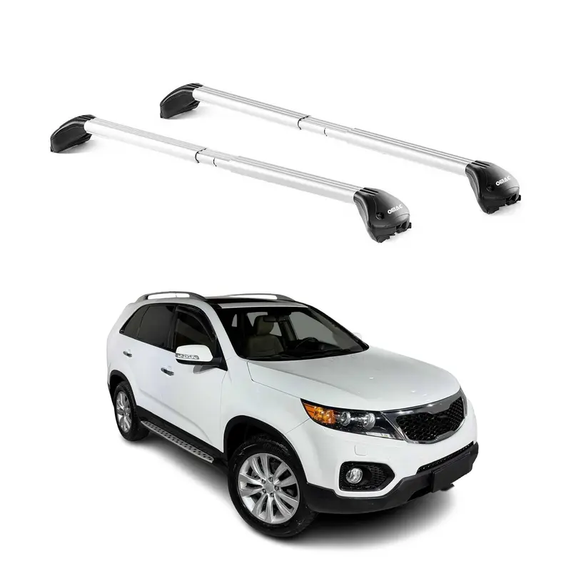 Barres de toit pour Kia Sorento XM 2009-2014 5P Gris Argenté 2 pièces ABE