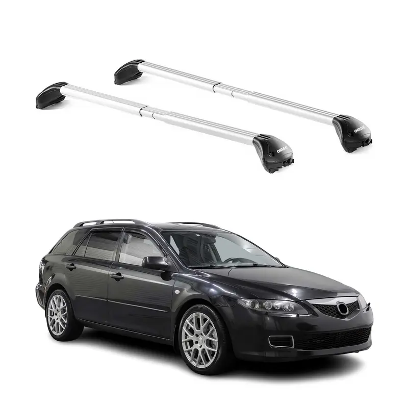 Barres de toit pour Mazda 6 Break 2002-2026 Gris Argenté 2 pièces ABE